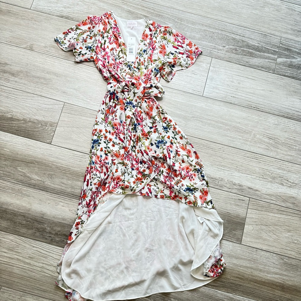 DEVLIN Hi Lo Floral Wrap Dress Size Xs